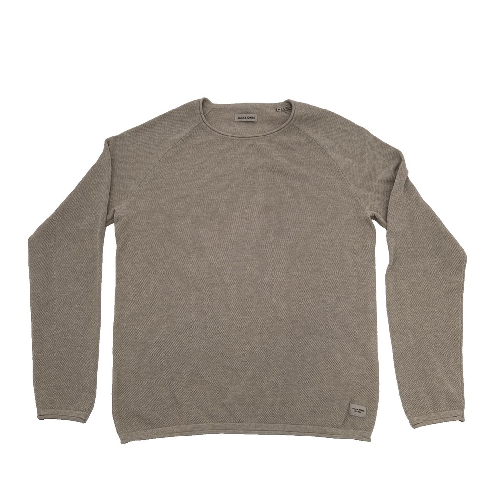 Jack &‎ Jones Men's JJEHILL Crew Neck cotton Jumper in Oatmeal Beige Size XL